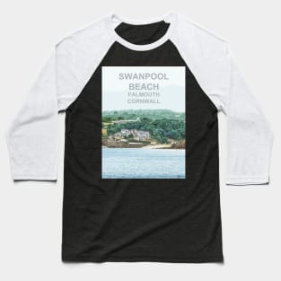 Swanpool Beach Falmouth Cornwall. Cornish gift. Travel poster Baseball T-Shirt